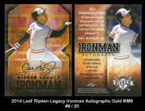 2014 Leaf Ripken Legacy Ironman Autographs Gold #IM9