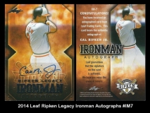2014 Leaf Ripken Legacy Ironman Autographs #IM7