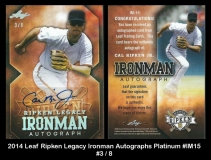 2014 Leaf Ripken Legacy Ironman Autographs Platinum #IM15