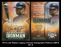 2014 Leaf Ripken Legacy Ironman Autographs Platinum #IM16