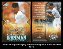 2014 Leaf Ripken Legacy Ironman Autographs Platinum #IM19