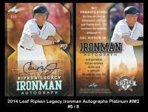 2014 Leaf Ripken Legacy Ironman Autographs Platinum #IM2