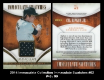 2014 Immaculate Collection Immaculate Swatches #62