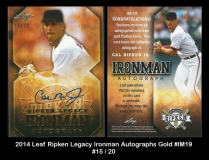 2014 Leaf Ripken Legacy Ironman Autographs Gold #IM19