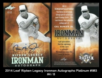 2014 Leaf Ripken Legacy Ironman Autographs Platinum #IM3