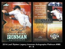 2014 Leaf Ripken Legacy Ironman Autographs Platinum #IM6