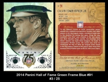 2014 Panini Hall of Fame Green Frame Blue #91