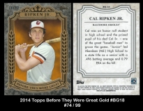 2014 Topps Before They Were Great Gold #BG18