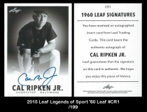 2015 Leaf Legends of Sport '60 Leaf #CR1