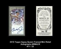 2015 Topps Gypsy Queen Framed Mini Retail Autographs #RMACR