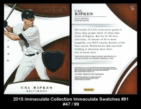 2015 Immaculate Collection Immaculate Swatches #91