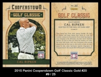 2015 Panini Cooperstown Golf Classic Gold #20