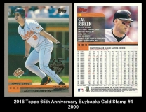 2016 Topps 65th Anniversary Buybacks Gold Stamp #4