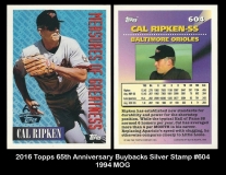2016 Topps 65th Anniversary Buybacks Silver Stamp #604