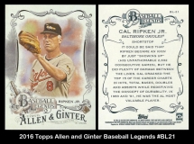 2016 Topps Allen and Ginter Baseball Legends #BL21