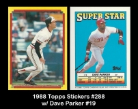 1988 Topps Stickers #288 w Dave Parker #19