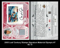2005-Leaf-Century-Stamps-Signature-Material-Olympic-7