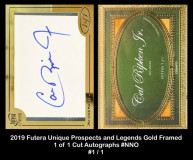 2019-Futera-Unique-Prospects-and-Legends-Gold-Framed-1-of-1-Cut-Autographs-NNO