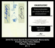 2019-ITG-Used-Sports-Dual-Autograph-Memorabilia-Printing-Plates-Yellow-DA04