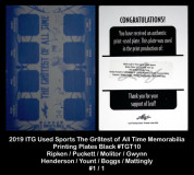 2019-ITG-Used-Sports-The-Gr8test-of-All-Time-Memorabilia-Printing-Plates-Black-TGT10