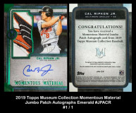 2019-Topps-Museum-Collection-Momentous-Material-Jumbo-Patch-Autographs-Emerald-JPACR