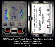 2024-Topps-Triple-Threads-Combo-Triple-Autograph-Relics-Printing-Plates-Black-ARCHRR