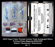2024-Topps-Triple-Threads-Combo-Triple-Autograph-Relics-Printing-Plates-Magenta-ARCHRR